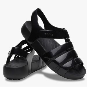 CROCS Black Women's Jelly Platform Sandals